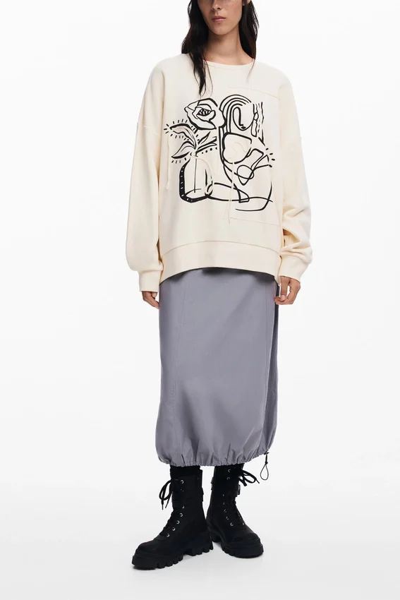 Oversized-Sweatshirt mit Blumenmuster Oversized-Sweatshirt mit Blumenmuster