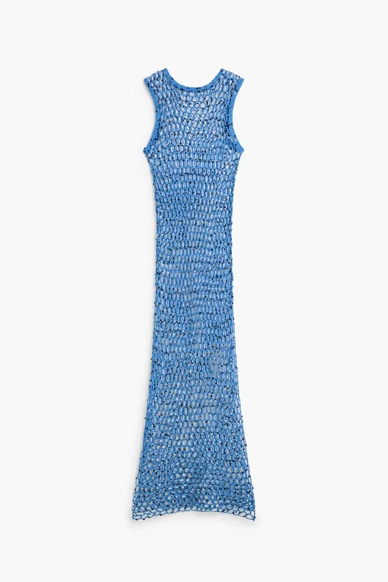 Pareo-Kleid aus Pailletten-Netzstoff Pareo-Kleid aus Pailletten-Netzstoff