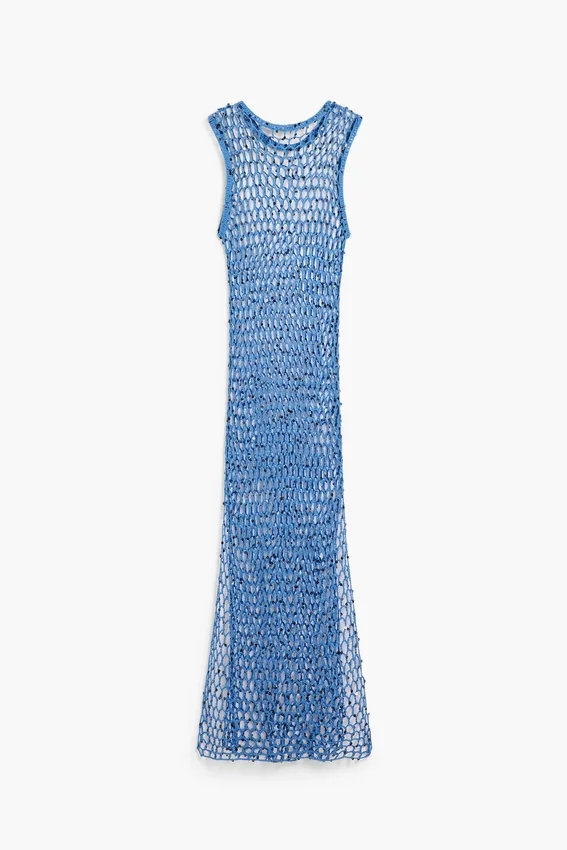Pareo-Kleid aus Pailletten-Netzstoff Pareo-Kleid aus Pailletten-Netzstoff