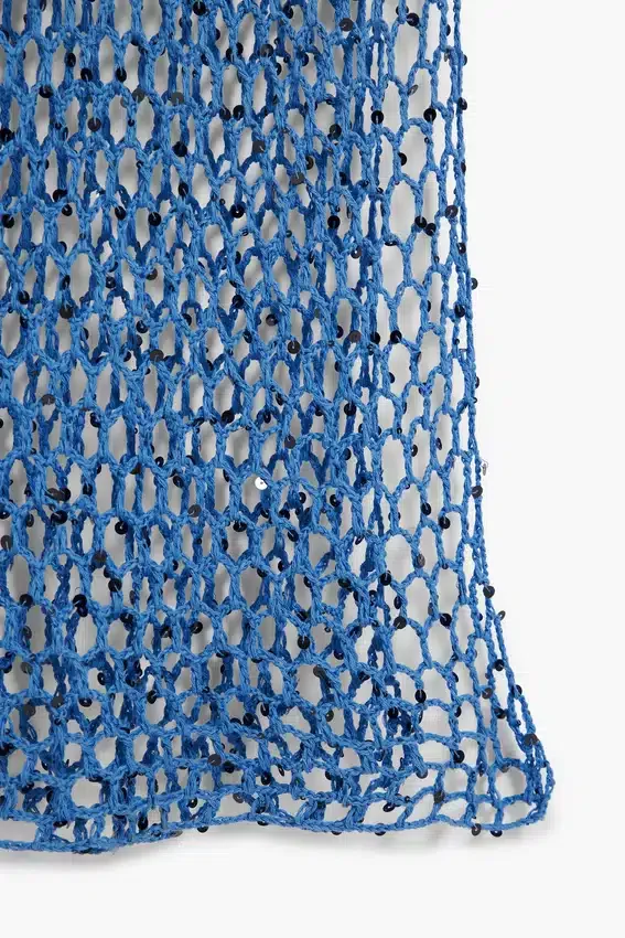 Pareo-Kleid aus Pailletten-Netzstoff Pareo-Kleid aus Pailletten-Netzstoff