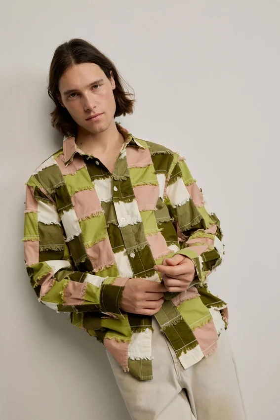 Patchwork-Hemd mit Karomuster Patchwork-Hemd mit Karomuster
