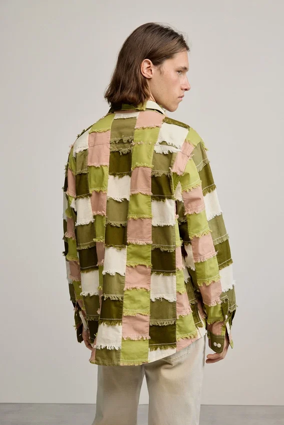 Patchwork-Hemd mit Karomuster Patchwork-Hemd mit Karomuster
