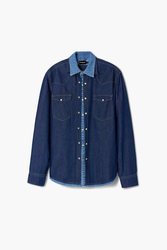 Patchwork-Jeans-Hemd Patchwork-Jeans-Hemd