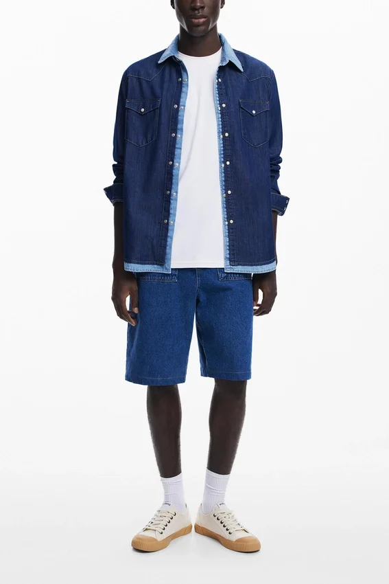 Patchwork-Jeans-Hemd Patchwork-Jeans-Hemd