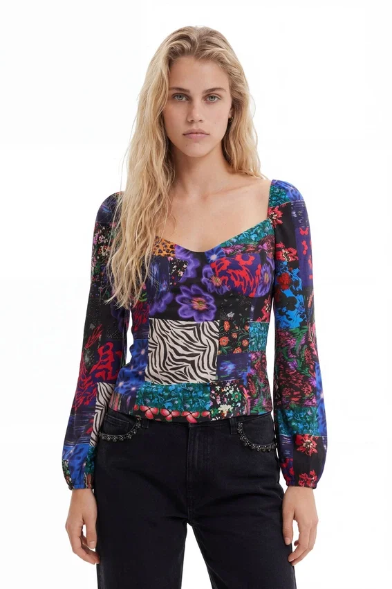 Patchwork-Korsett-Bluse Patchwork-Korsett-Bluse