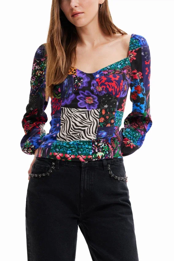 Patchwork-Korsett-Bluse Patchwork-Korsett-Bluse