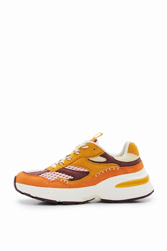 Patchwork-Sneaker aus Spaltleder Patchwork-Sneaker aus Spaltleder