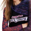 Patchwork-Tüll-T-Shirt mit Aufdruck Patchwork-Tüll-T-Shirt mit Aufdruck