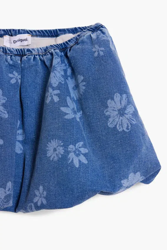 Peplum-Jeansrock mit Blumenmuster Peplum-Jeansrock mit Blumenmuster