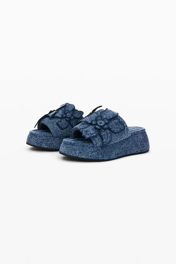 Plateausandalen aus Denim Plateausandalen aus Denim