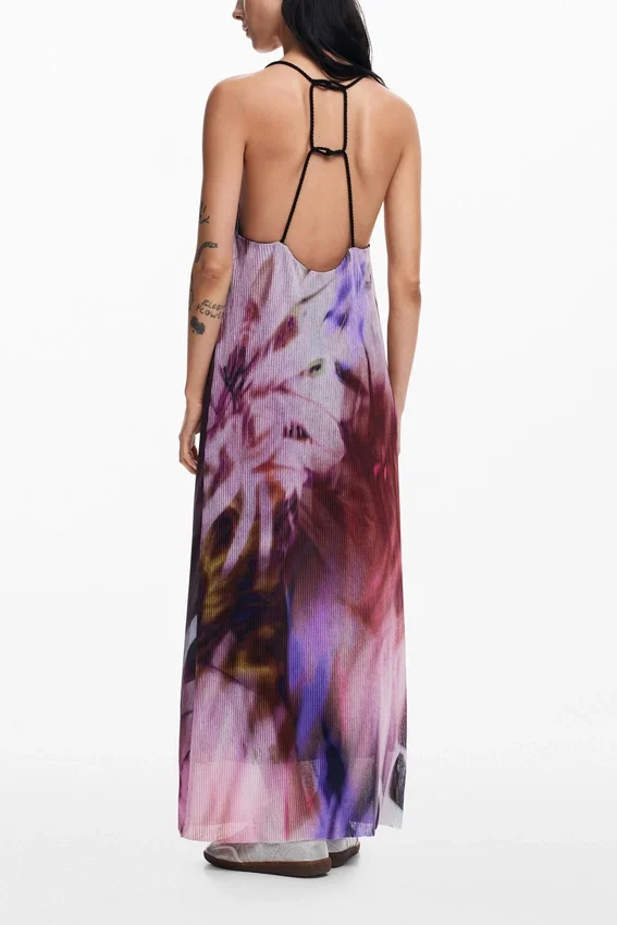 Plissee-Kleid mit Blumenmuster Plissee-Kleid mit Blumenmuster
