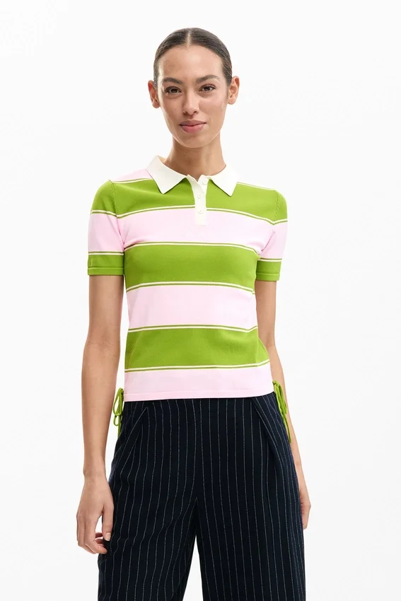 Poloshirt mit Schnürung Poloshirt mit Schnürung