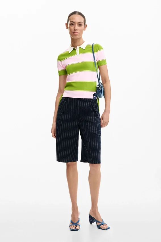 Poloshirt mit Schnürung Poloshirt mit Schnürung