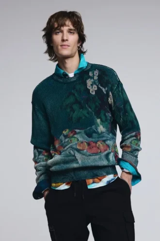 Pullover mit Stillleben-Struktur