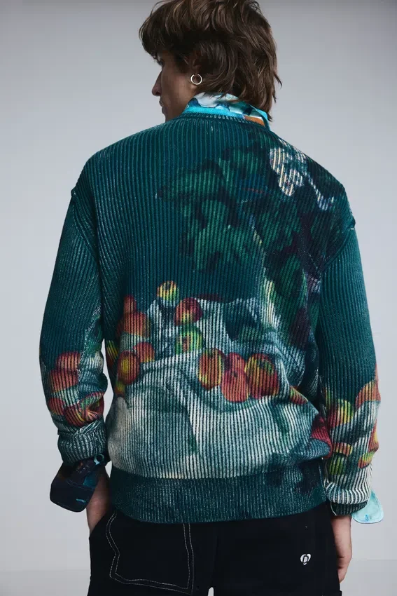 Pullover mit Stillleben-Struktur Pullover mit Stillleben-Struktur