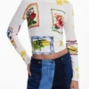 Pullover mit tropischen Briefmarken Pullover mit tropischen Briefmarken