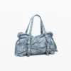 Raffierte Denim-Tasche Raffierte Denim-Tasche