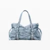 Raffierte Denim-Tasche Raffierte Denim-Tasche
