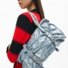 Raffierte Denim-Tasche Raffierte Denim-Tasche