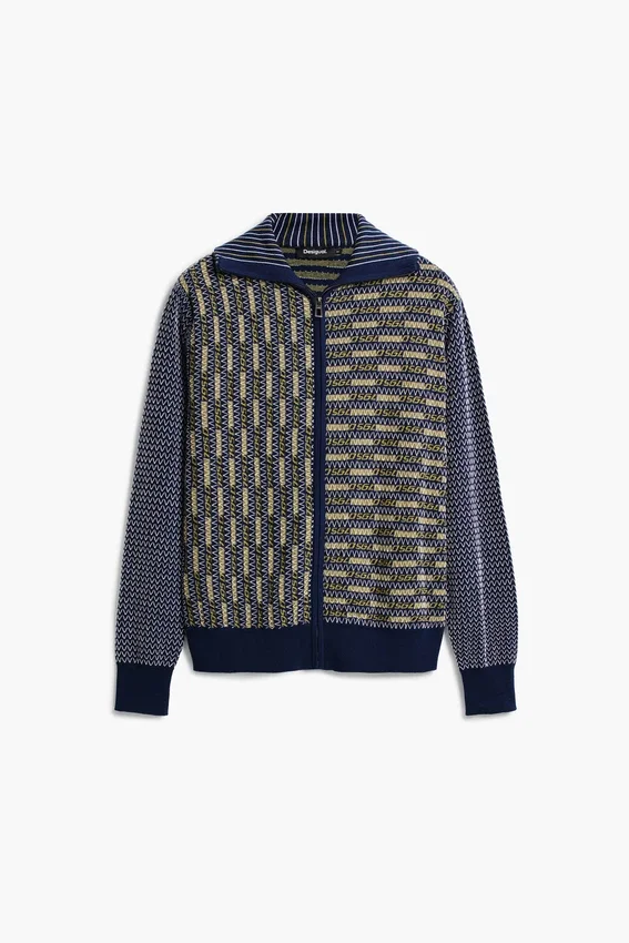 Retro-Pullover mit Reißverschluss Retro-Pullover mit Reißverschluss
