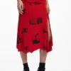 Rock mit Collage-Print und umgeschlagenem Bund Rock mit Collage-Print und umgeschlagenem Bund
