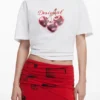 Rock mit Collage-Print und umgeschlagenem Bund Rock mit Collage-Print und umgeschlagenem Bund