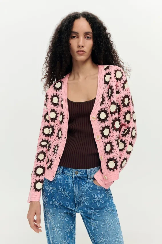 Rosa Häkelcardigan Rosa Häkelcardigan