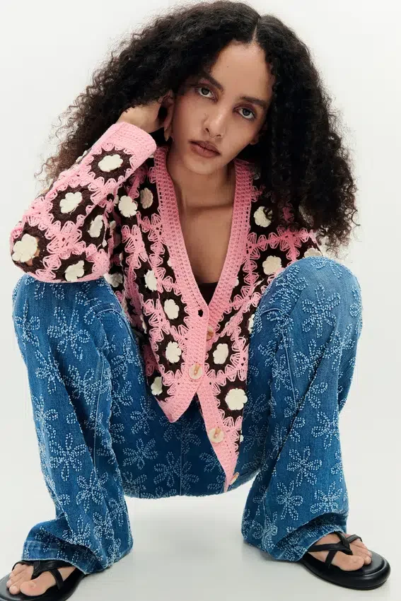 Rosa Häkelcardigan Rosa Häkelcardigan