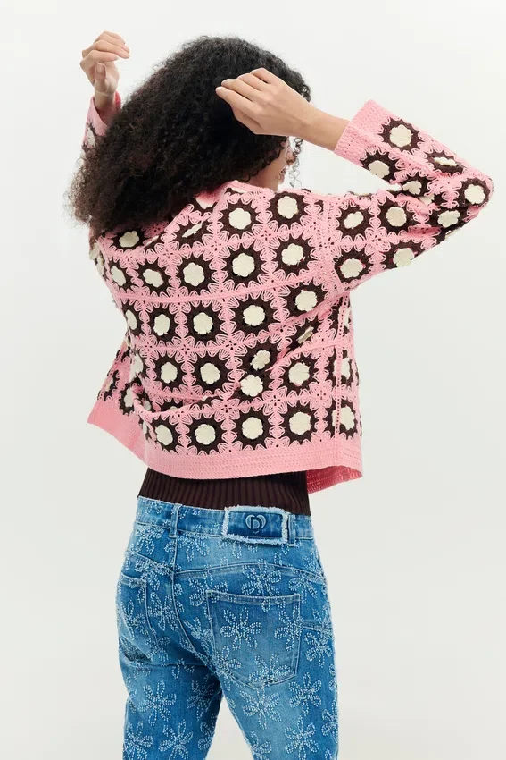 Rosa Häkelcardigan Rosa Häkelcardigan