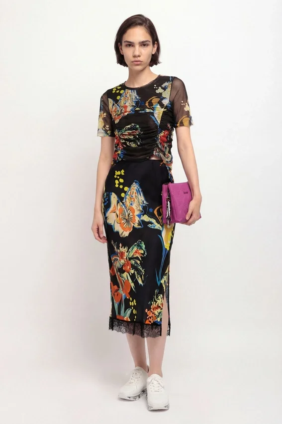 Schmaler Midi-Rock mit Print Schmaler Midi-Rock mit Print