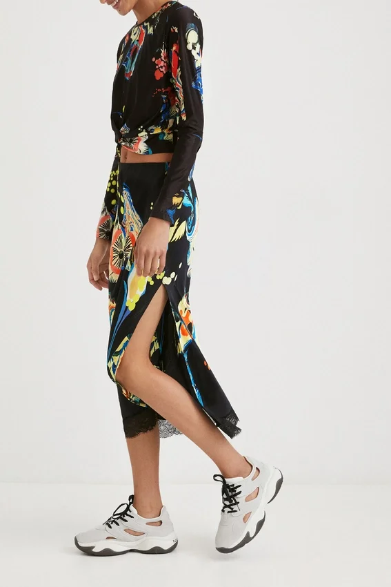 Schmaler Midi-Rock mit Print Schmaler Midi-Rock mit Print