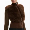 Schokoladenbraune Strickjacke Schokoladenbraune Strickjacke