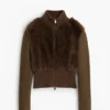 Schokoladenbraune Strickjacke Schokoladenbraune Strickjacke