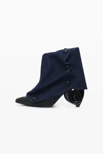 Stiefeletten mit Denim-Lasche Stiefeletten mit Denim-Lasche