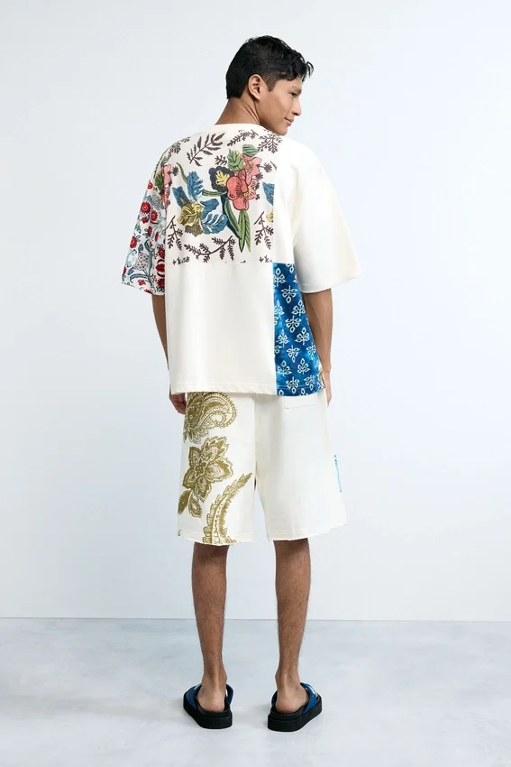 Strick-Bermudas mit Blumenmuster Strick-Bermudas mit Blumenmuster