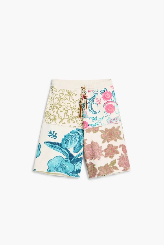 Strick-Bermudas mit Blumenmuster Strick-Bermudas mit Blumenmuster