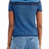 Strick-T-Shirt mit Blumenmotiv Strick-T-Shirt mit Blumenmotiv