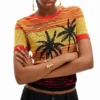 Strick-T-Shirt mit Palmenmotiv Strick-T-Shirt mit Palmenmotiv