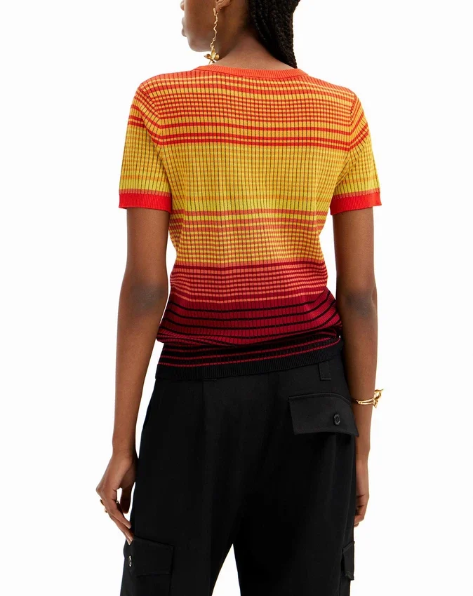 Strick-T-Shirt mit Palmenmotiv Strick-T-Shirt mit Palmenmotiv