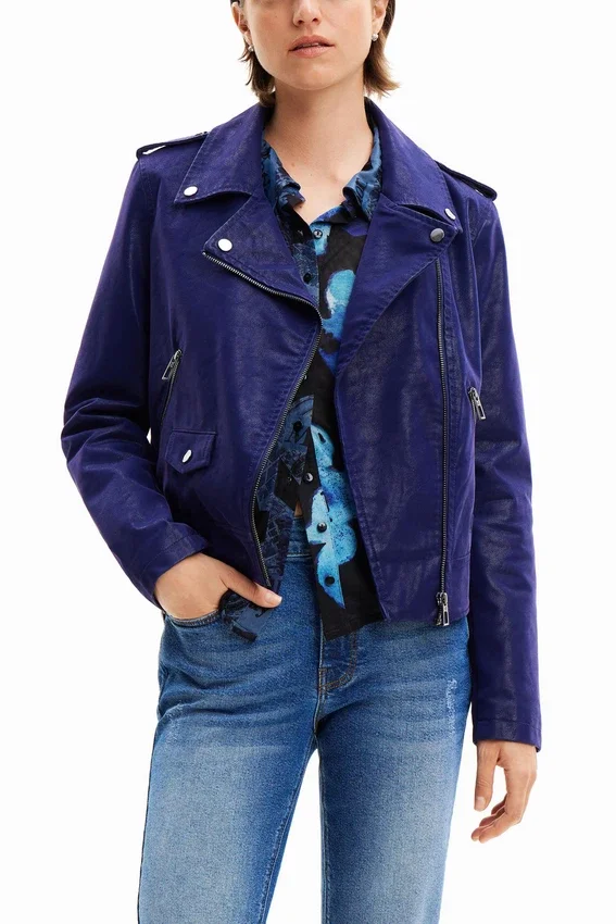 Strukturierte Bikerjacke Strukturierte Bikerjacke