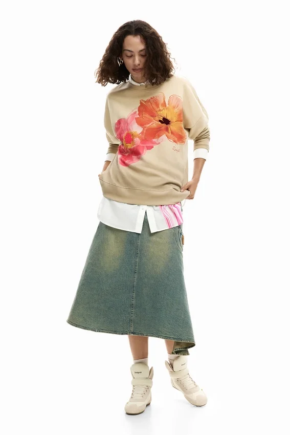 Sweatshirt mit Blumenprint Sweatshirt mit Blumenprint