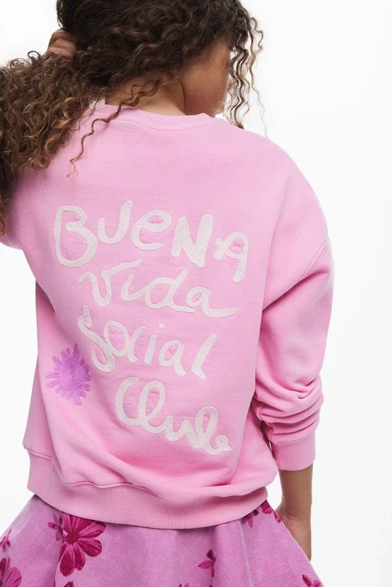Sweatshirt mit gestickter Sonne Sweatshirt mit gestickter Sonne