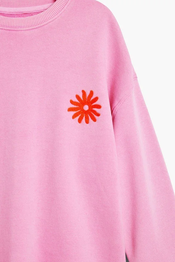 Sweatshirt mit gestickter Sonne Sweatshirt mit gestickter Sonne