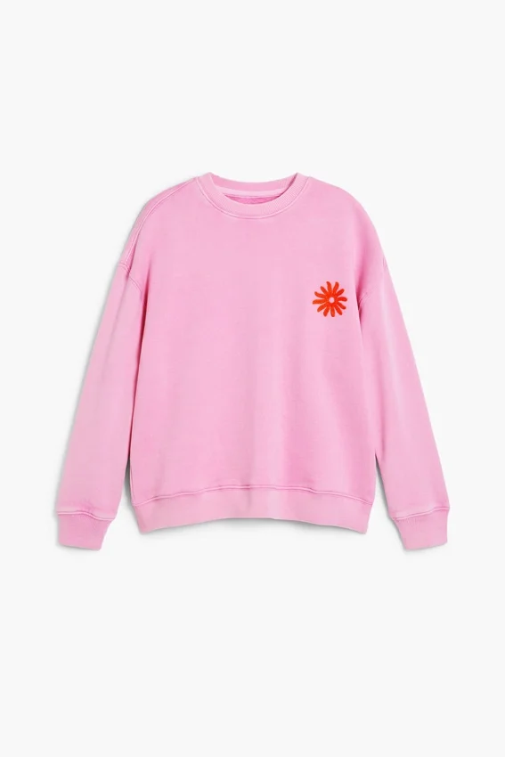 Sweatshirt mit gestickter Sonne Sweatshirt mit gestickter Sonne