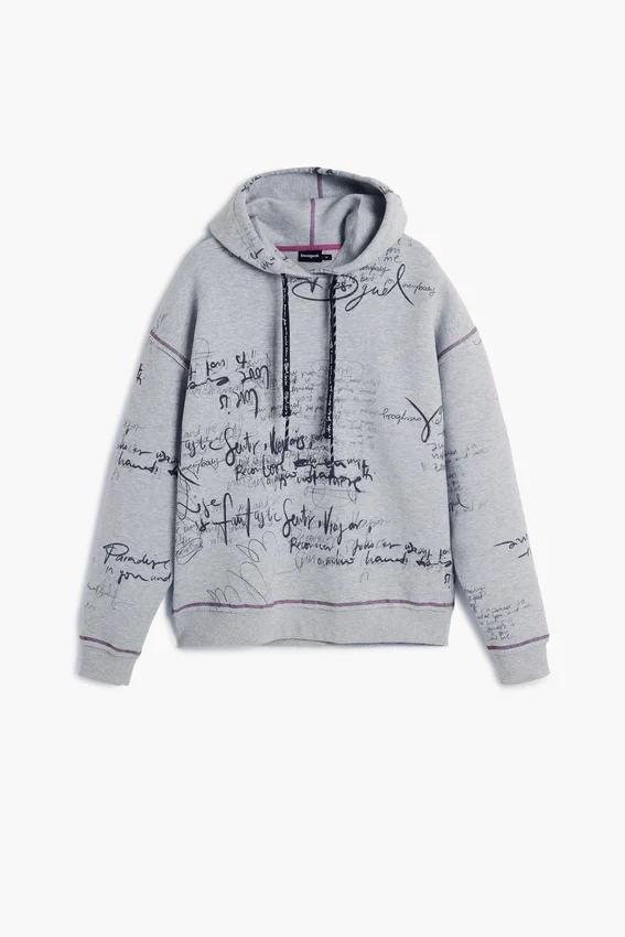 Sweatshirt mit Kapuze und Schriftzug Sweatshirt mit Kapuze und Schriftzug