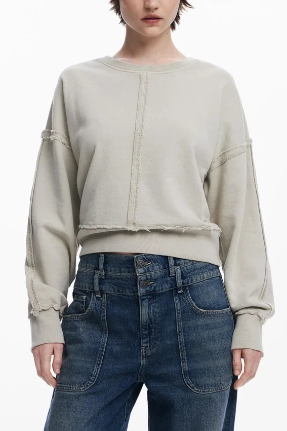 Sweatshirt mit Ziernähten Sweatshirt mit Ziernähten
