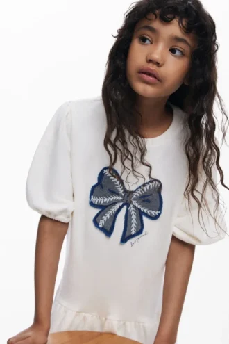 Sweatshirts-Kleid mit Schleife