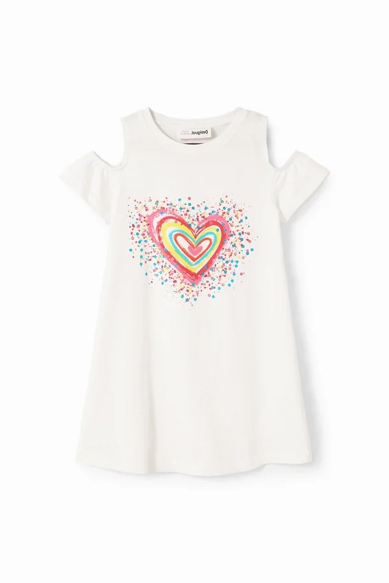 T-Shirt-Kleid mit Herzausschnitt T-Shirt-Kleid mit Herzausschnitt