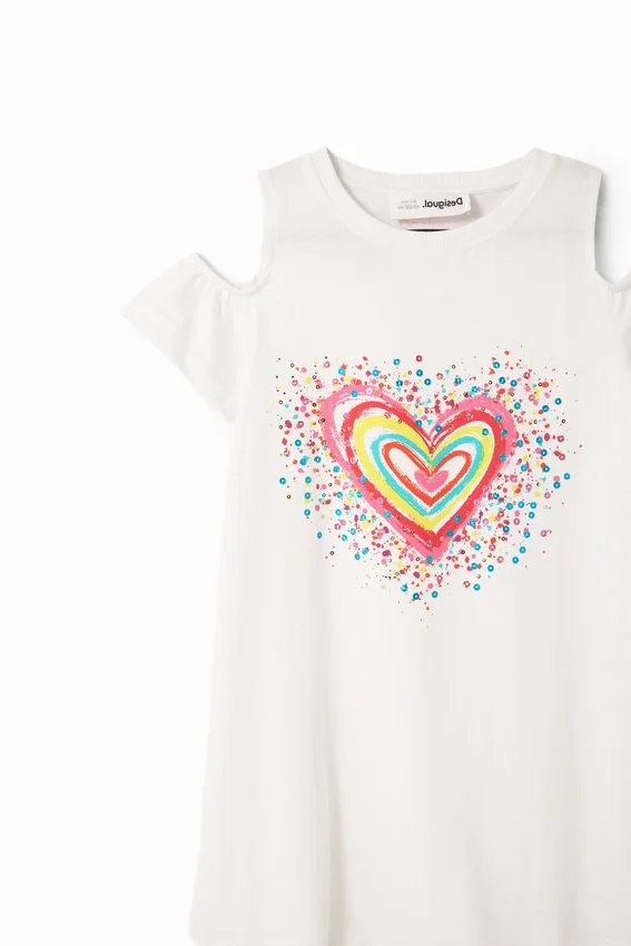 T-Shirt-Kleid mit Herzausschnitt T-Shirt-Kleid mit Herzausschnitt