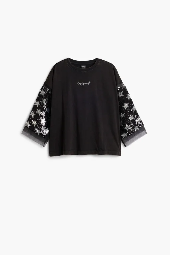 T-Shirt mit Dreiviertelärmeln und Sternen T-Shirt mit Dreiviertelärmeln und Sternen